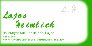 lajos heimlich business card
